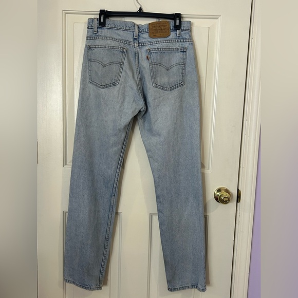 Levi's 505 Men's Orange Tab Jeans 90s Vintage Light Wash Distressed 33x32 - Picture 2 of 12